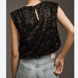 Anthropologie Sequin Bubble Blouse